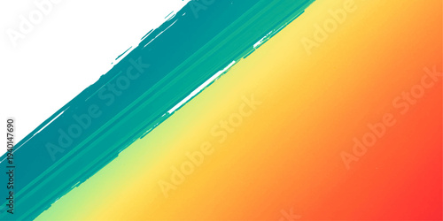 Vibrant abstract rainbow background featuring a colorful paint texture and bright vector line patterns with a blue and orange paper art design