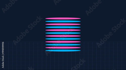 Geometric Vector Art Displayed on Grid Background