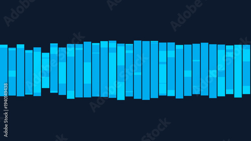 Dynamic digital equalizer bars creating an abstract sound wave visualization on a dark background