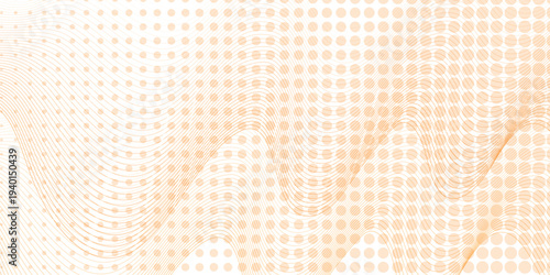 Abstract orange and white line in vector business texture. Pattern line blend curve flow futuristic white background. Modern background futuristic dots spiral halftone blend art design background.