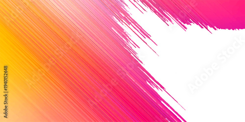 Abstract colorful background with copy space featuring a bright gradient of pink and purple lines and a motion blur texture for a modern digital wallpaper design