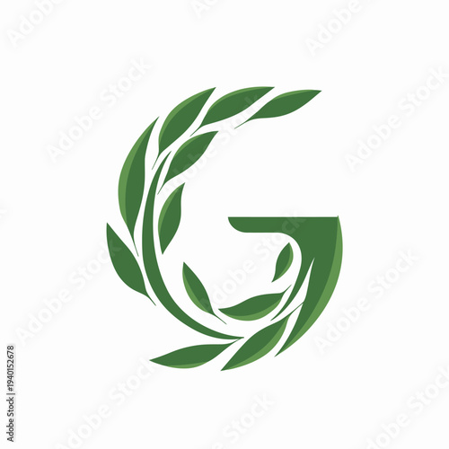 Green leafy letter g logo concept design for nature related business
