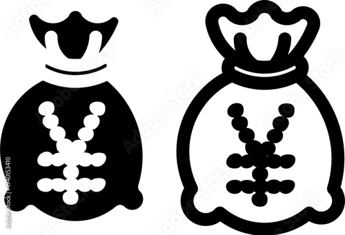 Cash bag with yen sign illustration