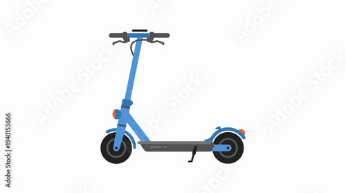 Modern Blue Electric Scooter for Urban Personal Mobility and Eco-Friendly Commuting, Isolated on White Background