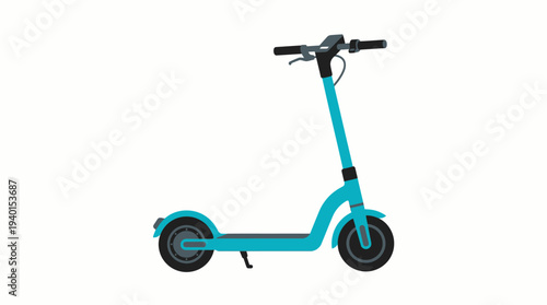 Modern Teal Electric Scooter Illustration for Urban Commuting, Personal Mobility, and Sustainable City Transportation