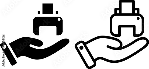 Hand with Printer Graphic for Corporate Support