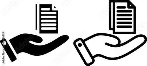 Hand Holding Business Document Icon Design