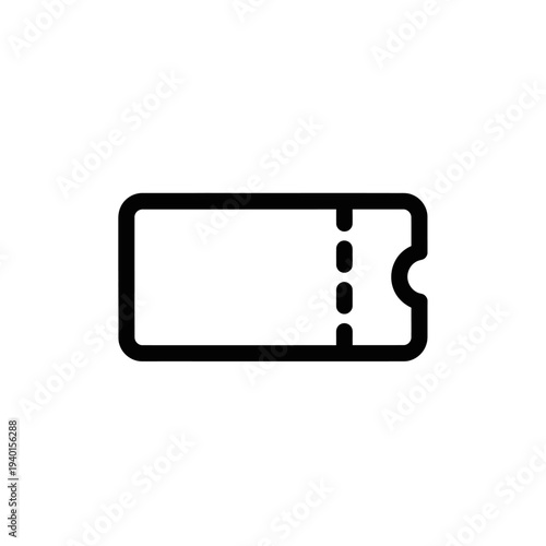 Minimalistic Ticket Icon Illustrating Access and Entry Concepts