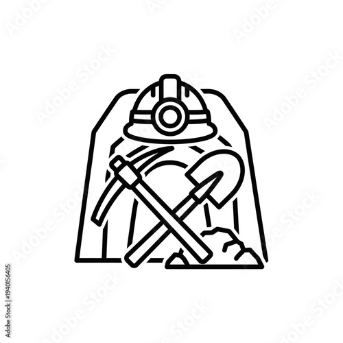 Mining Construction with Helmet and Tools in Underground Environment