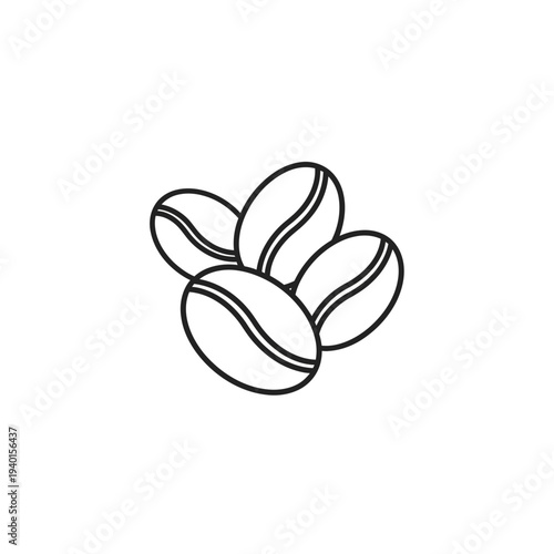 Minimalistic Line Drawing of Coffee Beans for Food and Beverage Concept