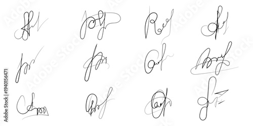  Signature Set Collection in Black Ink