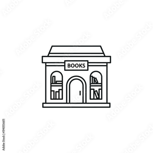 Modern Bookseller Small Storefront Illustration for Literature Enthusiasts