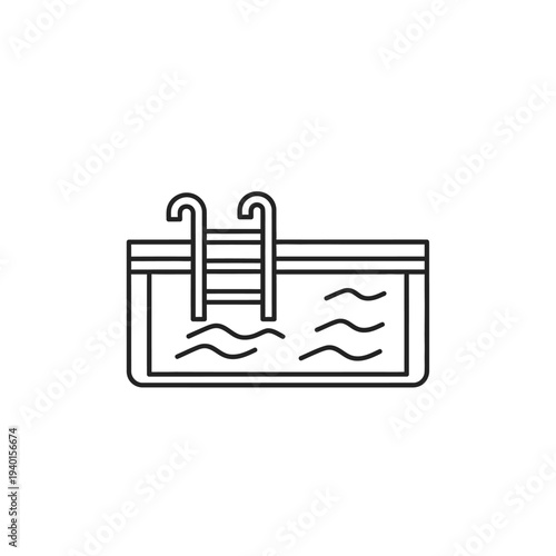 Modern Above Ground Swimming Pool with Ladder and Wave Patterns