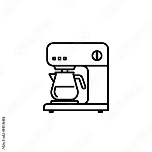 Modern Coffee Maker with Brewed Coffee Item in Minimalist Kitchen Setting