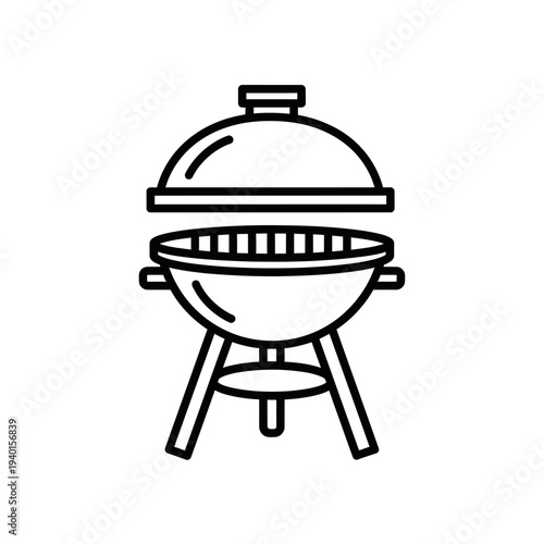 Modern Compact Charcoal Grill for Outdoor Cooking and Barbecue Parties