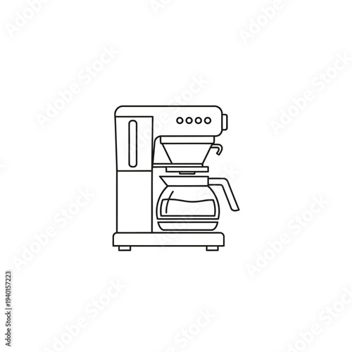 Modern Coffee Maker Brewing Fresh Coffee in a Minimalist Kitchen Setup