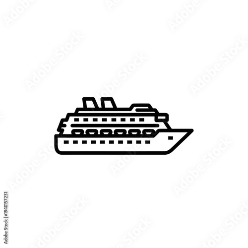 Modern Cruise Ship in Calm Ocean Scene for Travel and Maritime Themes