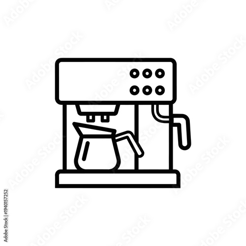 Modern Coffee Maker Brewing Fresh Hot Coffee in a Minimalist Kitchen