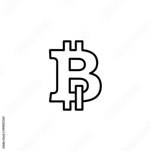 Modern Cryptocurrency Bitcoin Symbol Illustration for Financial Technology