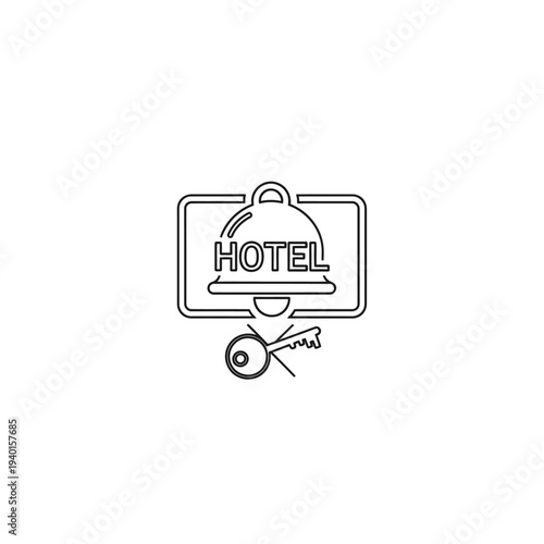 Modern Hotel Key Card and Keychain for Booking and Accommodation