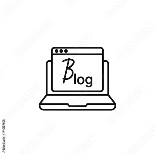 Modern Laptop Displaying Blog Page for Digital Content Creation and Online Writing