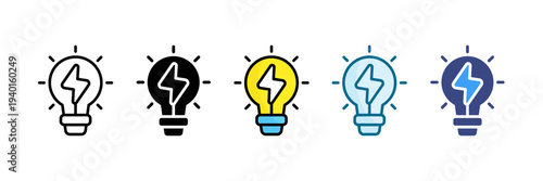 Brainstorm Idea Icon Set Multiple Style Collection