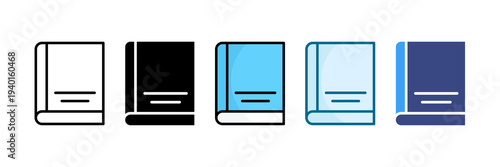 Closed Book Icon Set Multiple Style Collection