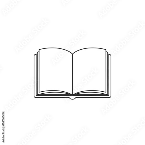 Open Book Illustration with Detailed Book Pages and Reading Concept