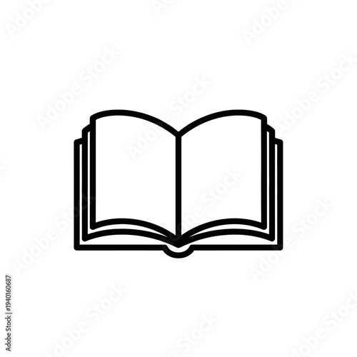 Open Book with Elegant Pages for Reading or Study, Educational Literature