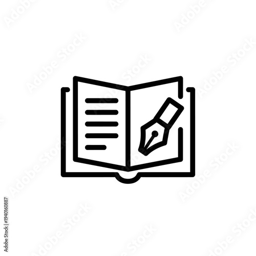 Open Book with Pen for Writing or Studying in a Learning Environment