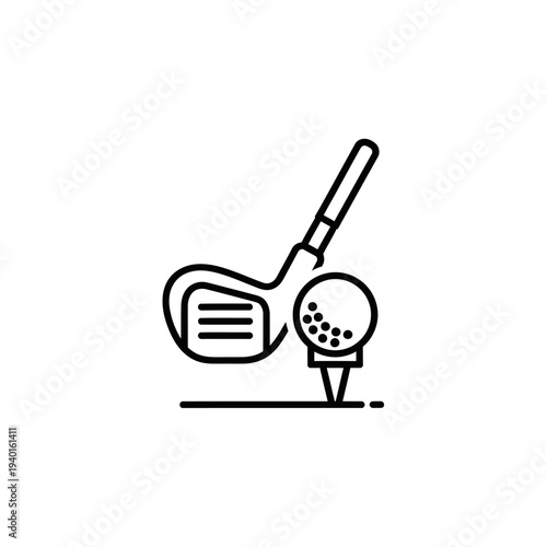 Playful Mini Golf Club and Ball Icon for Entertainment and Recreation