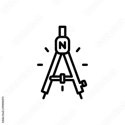 Precision Drawing Instruments Icon for Technical and Engineering Use