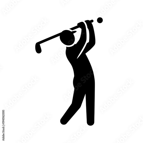 Professional Golfer Swinging Club for Competitive Sports and Practice