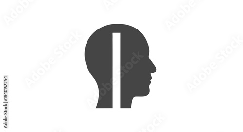 Split personality concept icon design.