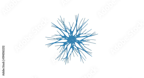 A blue neuron with many dendrites.