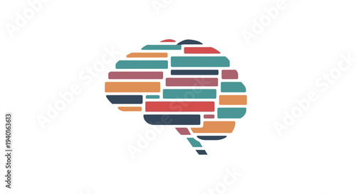 Colorful abstract brain illustration symbolizing creativity and thought process.