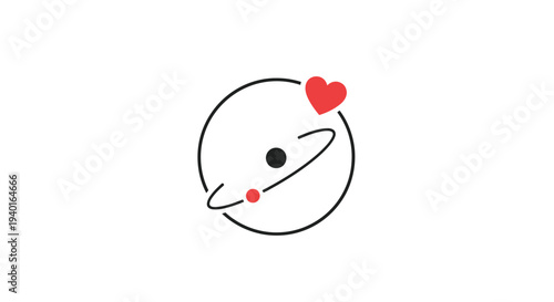 Simple hand drawn emoticon with heart.