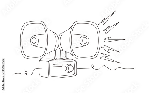 continuous single line drawing of bullhorn  megaphone announcement concept line art vector illustration