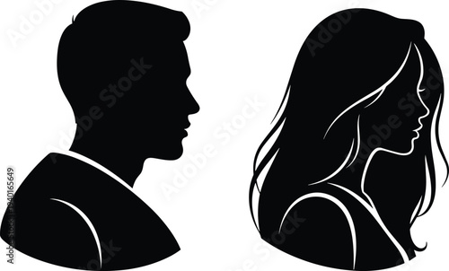 Detailed black silhouette of a large spreading oak tree with intricate branches and dense foliage isolated on a white background