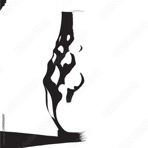 Candle Flame Silhouette in Dramatic Dark Lighting on White Background for Abstract Design