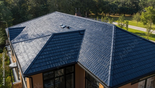 Wallpaper Mural A new private home with a dark roof Torontodigital.ca