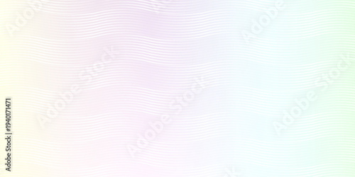 Guilloche pattern, passport rainbow watermark intersecting wavy lines with pastel rainbow gradient background