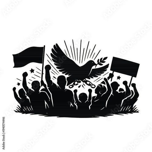 “Festive Music and Dance Celebration Black Silhouette Vector” 