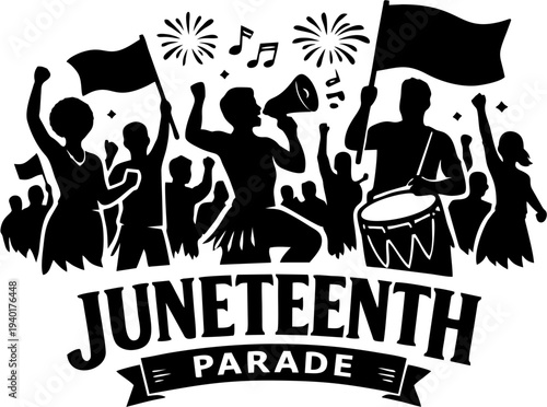 “Festive Music and Dance Celebration Black Silhouette Vector” 