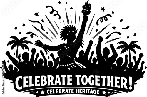 “Festive Music and Dance Celebration Black Silhouette Vector” 