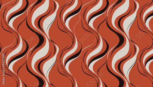 African antelope fur design inspired by impala fur markings, reddish brown shapes with soft white accents and subtle dark lines, vector illustration