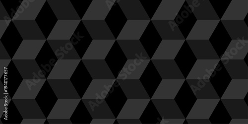 Minimal abstract black geometric cube creative concept triangle overlap square technology background. digital cubes fabric and wallpaper grid block texture background.
