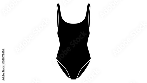 Swimsuit symbol, black isolated silhouette