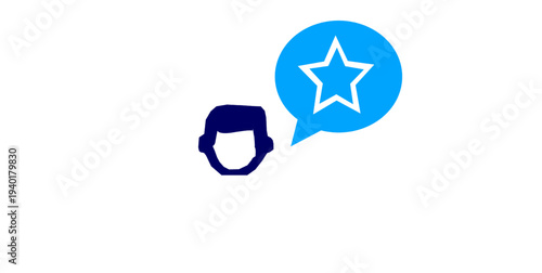Customer satisfaction review flat vector icons set. user avatar profile, speech bubble star rating, testimonial feedback, client experience, online service quality