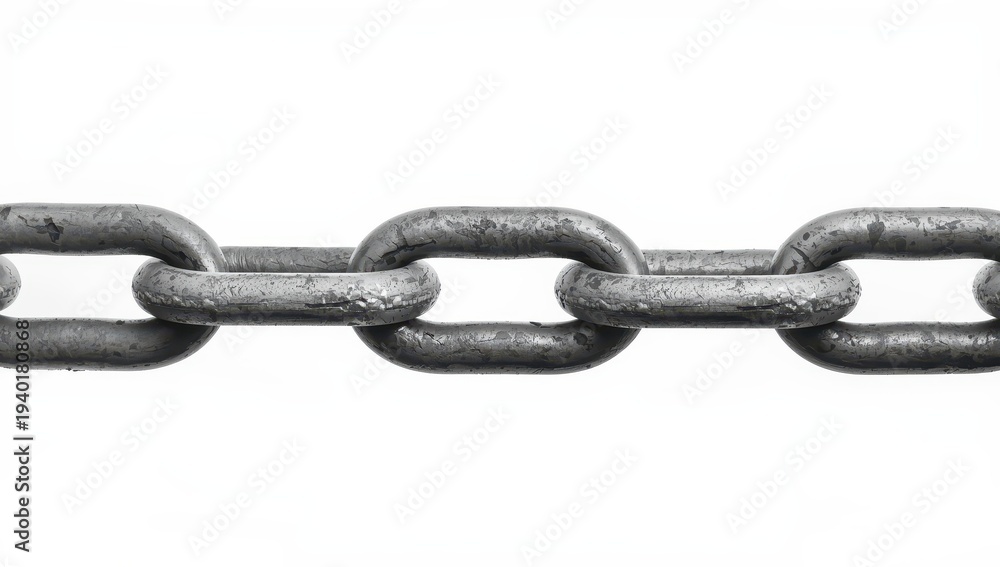 Fototapeta premium Worn grey plastic chain up close